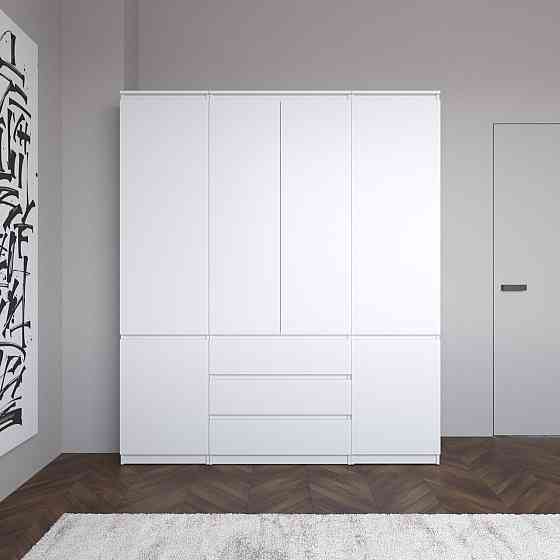 Шафа для одягу VAYS зі штангою та полицями, 3 шухляди, комплект R9+R22-2 Білий Львів