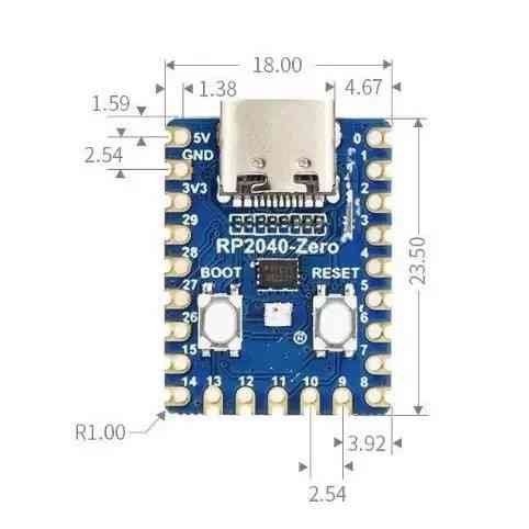 RP2040-Zero GPIO ARM Cortex-M0 плата разработчика контроллер для Arduino MicroPython Киев