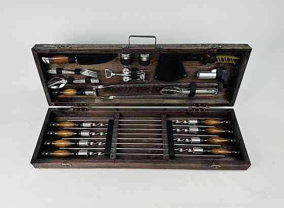 Подарочный набор шампуров в деревянном кейсе ГРИЛЬ HAPPY DAYS Тернополь