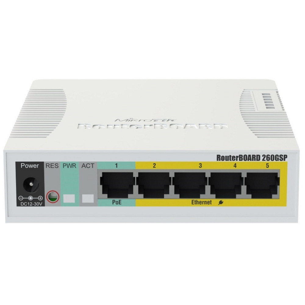 Комутатор MikroTik CSS106-1G-4P-1S (RB260GSP) (5x1Gb, 1x SFP, Passive PoE out на 2-5 портах) Так Харків - фото 1