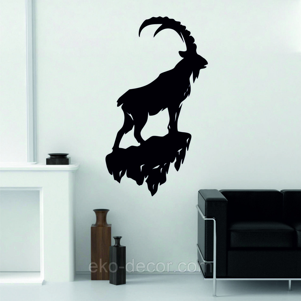 Декоративное настенное Панно «Горный Козел» Декор на стену 70*44 см, Черный Киев - изображение 1