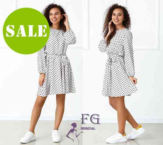 Платье с длинными рукавами в горошек Софи Киев