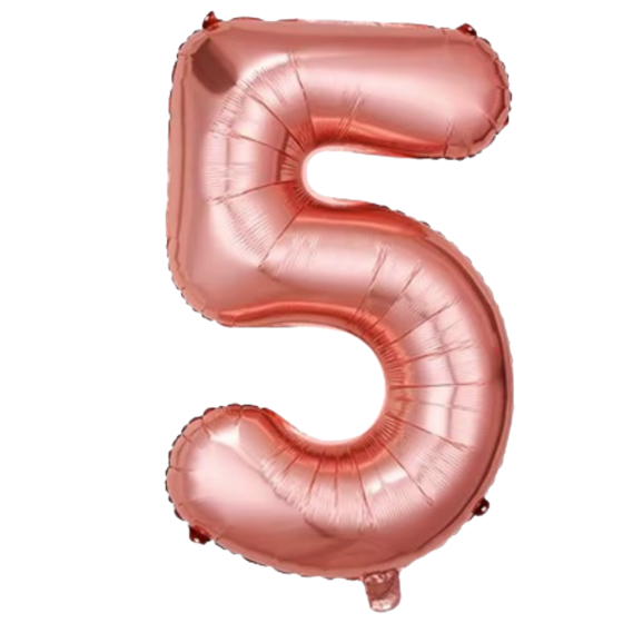 Повітряна куля у вигляді цифри 5 рожеве золото,40 дюймів, фольгована, святкова для дня народження,річниць Кам'янець-Подільський