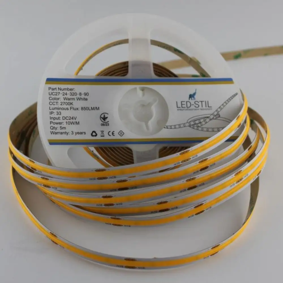 LED-STIL Світлодіодна стрічка LED-STIL 2700K 10 Вт/м COB 320 діодів IP33 24 Вольта 900 Lm тепле Коломия