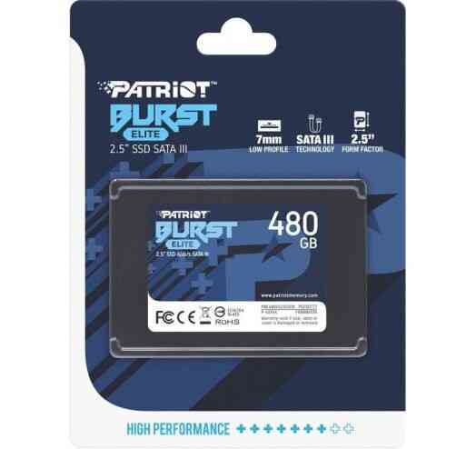 Накопичувач SSD 480GB Patriot Burst Elite 2.5" SATAIII TLC (PBE480GS25SSDR) 2.5" Харків
