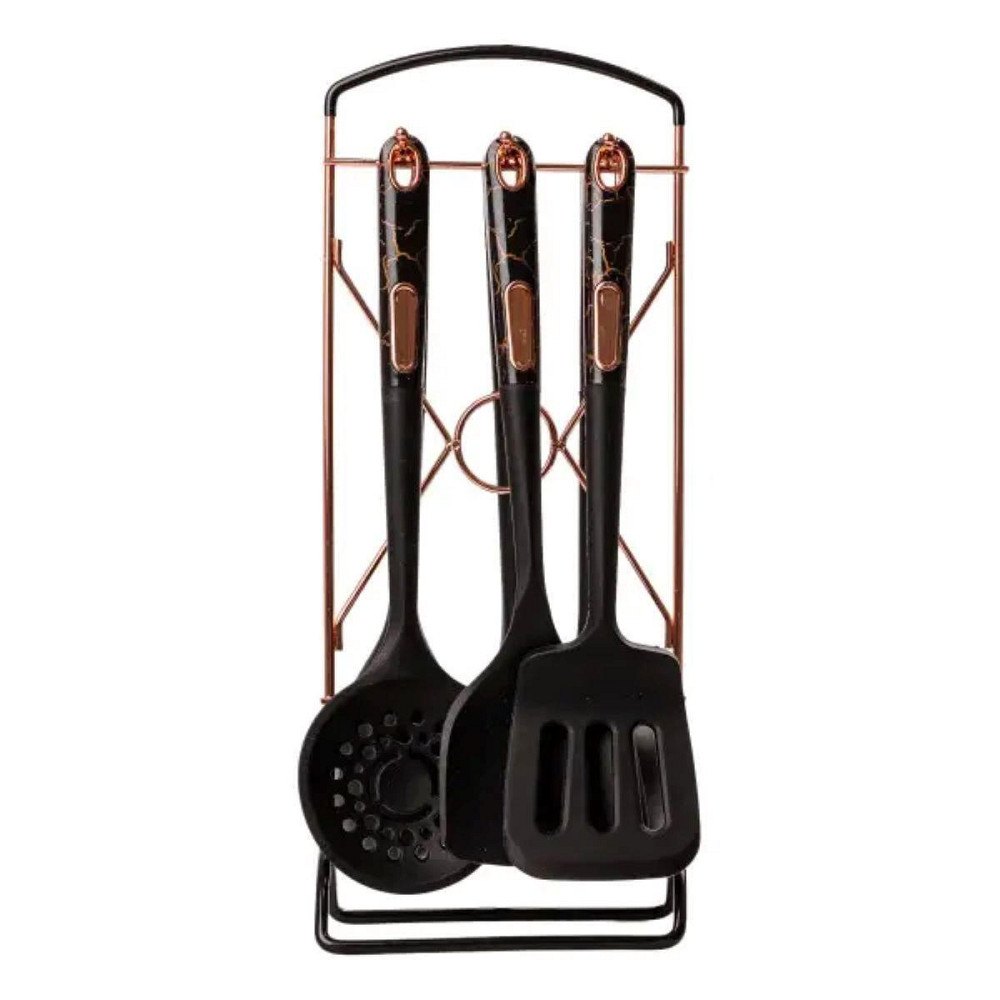 Набір кухонних аксесуарів на підставці 6 шт, чорний Київ - фото 3