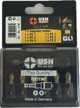 Набор насадок отверточных Isotin USH: 1/4