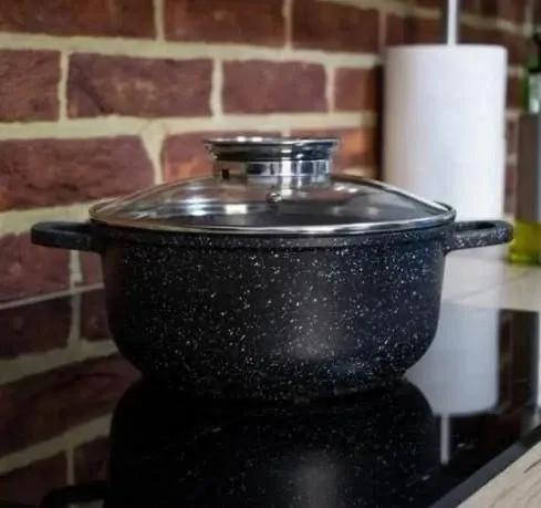 Казан UNIQUE UN-5276 5,5 л, 26 см, круглый, с мраморным антипригарным покрытием, черный цвет Одесса - изображение 4