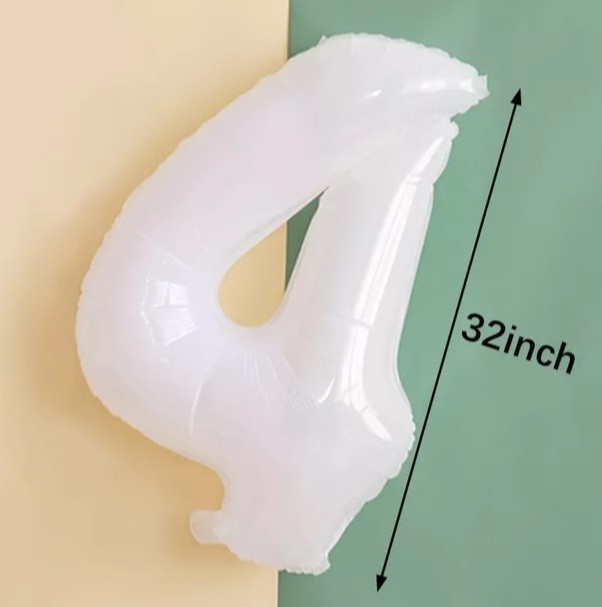 Шарик цифра 4 праздничная 32 дюйма белый Киев - изображение 2