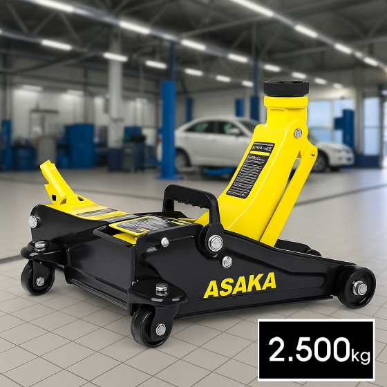 Домкрат підкатний з колесами ASAKA автодомкрат гідравлічний для легкового автомобіля 2500кг  висота до 360 мм Львів