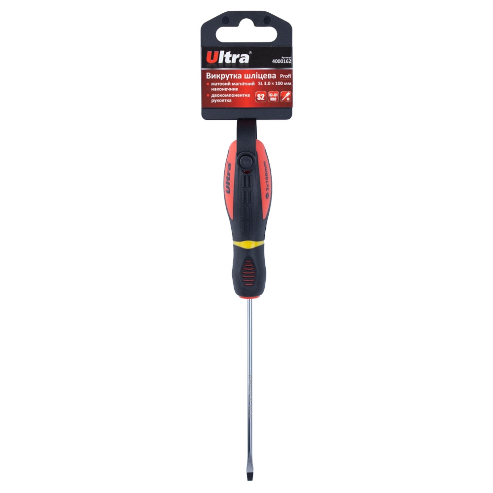Ultra Отвертка шлицевая SL 3.0×100мм S2 Profi ULTRA (4000162) Коломыя - изображение 4
