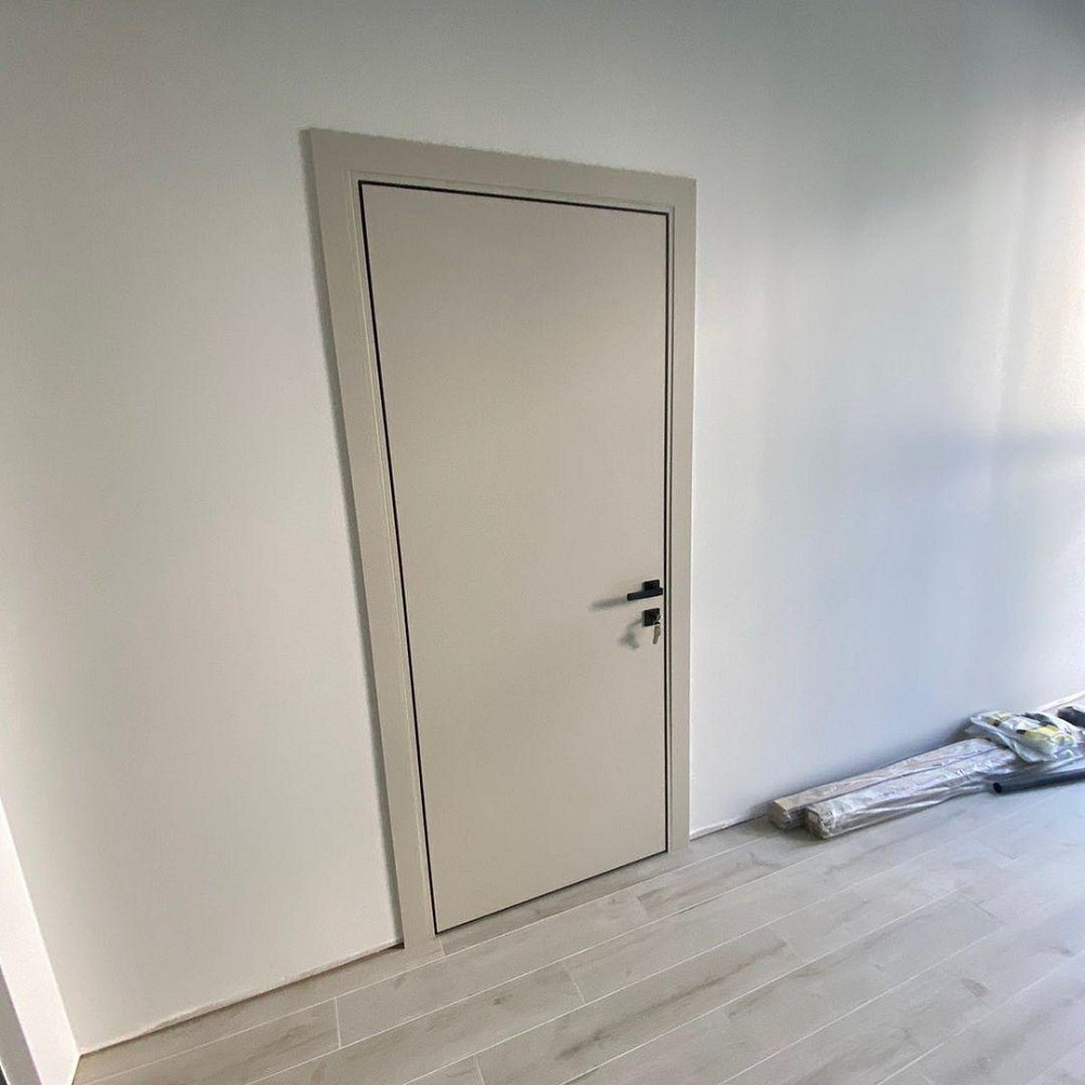 Двери экошпон, Полотно, серия PLATO (PLATO 01с) Светло-серый Киев - изображение 4