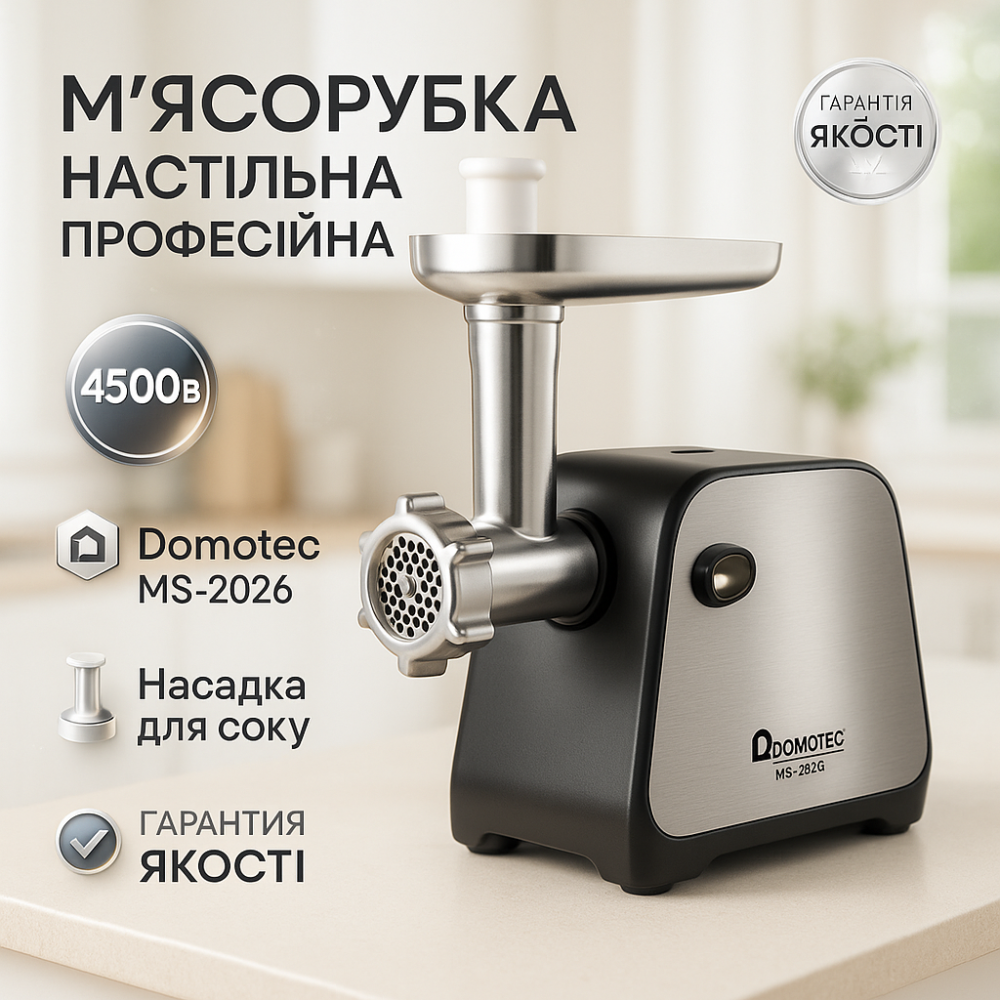 Мясорубка Domotec MS-2026 4500Вт с функцией реверса и соковыжималкой ZI-68 Львов - изображение 10
