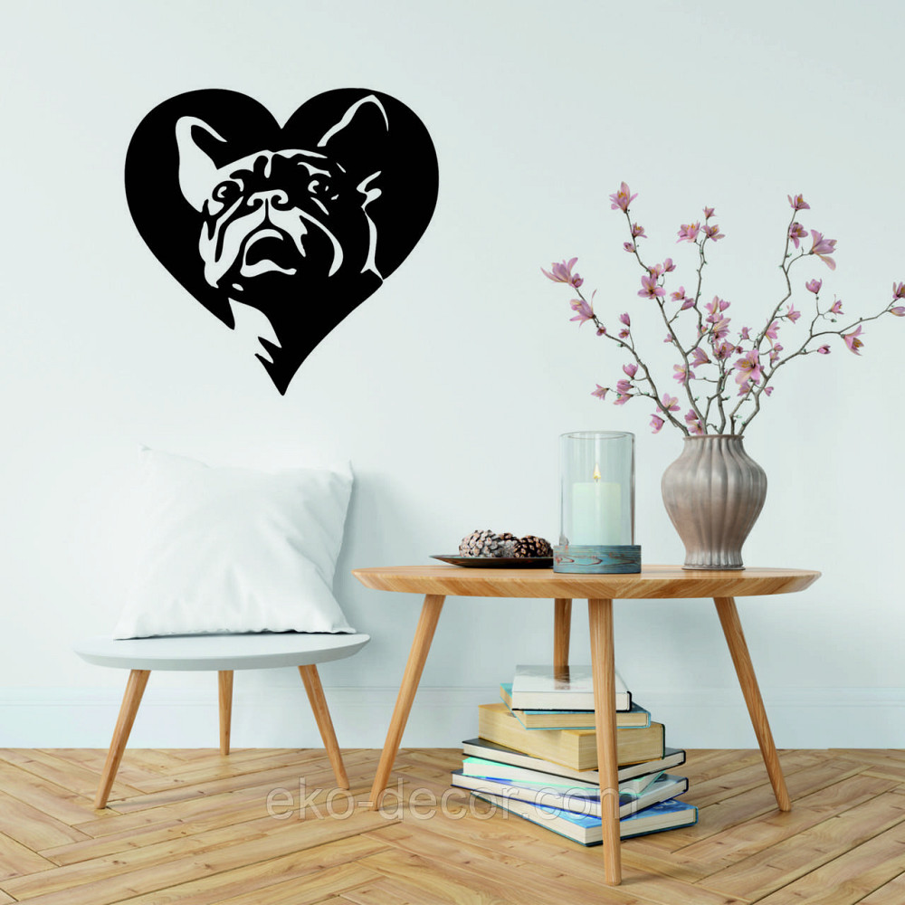 Декоративне настінне Панно «Французький  бульдог», Декор на стіну 110*84 см, Чорний Київ - фото 2