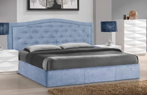 Кровать Scarlett VIP 140 х 190 см Jeans С дополнительной металлической цельносварной рамой Синий Киев