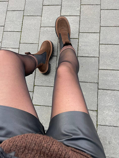 Без бренда Черевики жіночі KATI SHOES коричневі замша натуральна зима высота 19 см размер 37-40 Коломия - фото 2