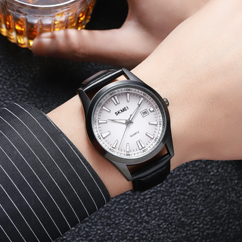 Годинник чоловічий класичний Skmei 1986 (Чорні із сріблястим циферблатом) Вінниця - фото 4