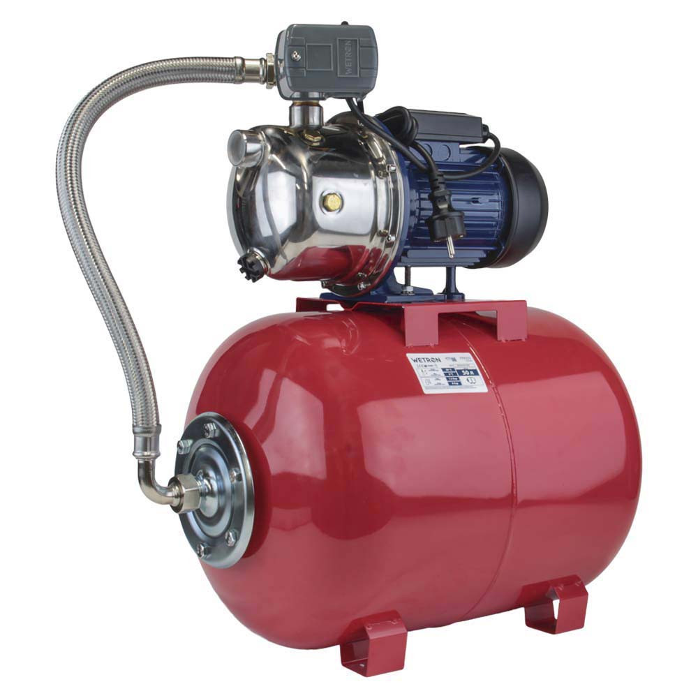 Wetron Станция 1.1кВт Hmax 48м Qmax 60л/мин (самовсасывающий насос нерж) 50л Украина WETRON (77 Коломыя - изображение 1