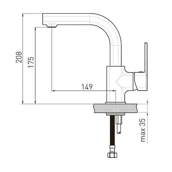 Смеситель для раковины Volle SOTA de la noche черный/матовый 1538.010204 Киев