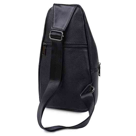 Невелика шкіряна чоловіча сумка через плече Чорний (Vintage) Київ