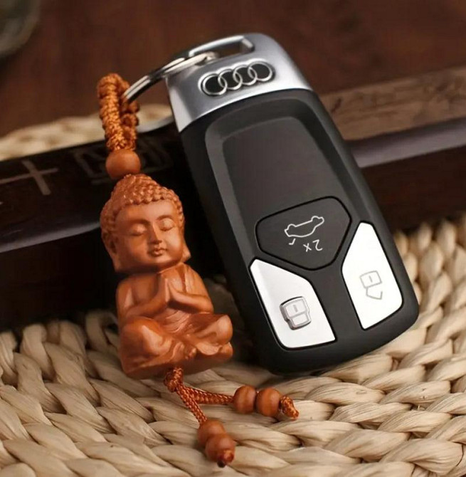 Брелок для ключей Будда Шакьямуны из персикового дерева, автомобильный брелок. Киев - изображение 2
