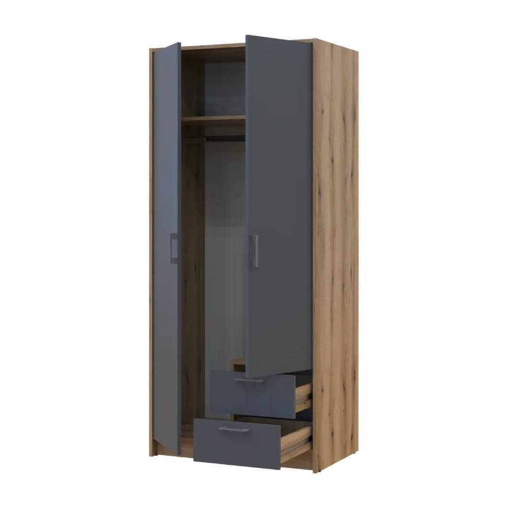 Шкаф для одежды Doros Ронди Дуб Артизан/Графит 2ДСП 82х52х195 DRS-011657 (80737804) Львов - изображение 2