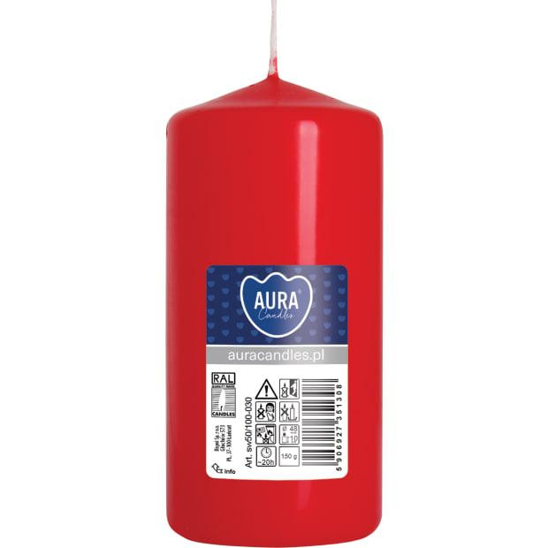 Свічка столова циліндр Bispol AURA Candles sw50_100_030 Червоний Луцк - изображение 1