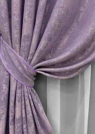 Комплект готовых штор VR-Textil Жакард Sultan YL № 1764ш Сиреневый 100х270 см 2 шт (31-930) Киев