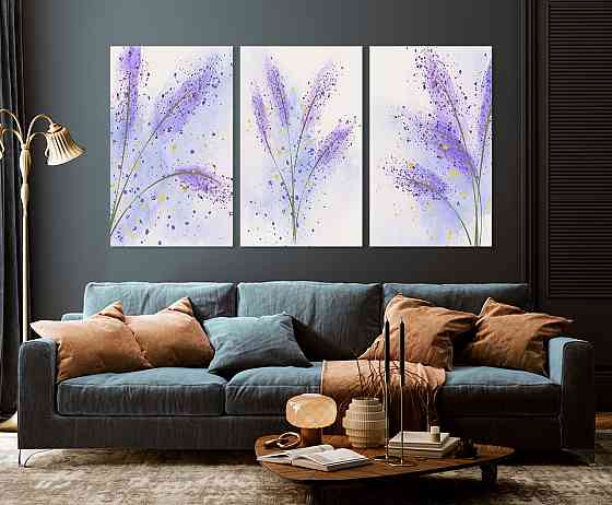 Модульна картина у вітальню/ спальню  Квіти     ART-177_3A Київ