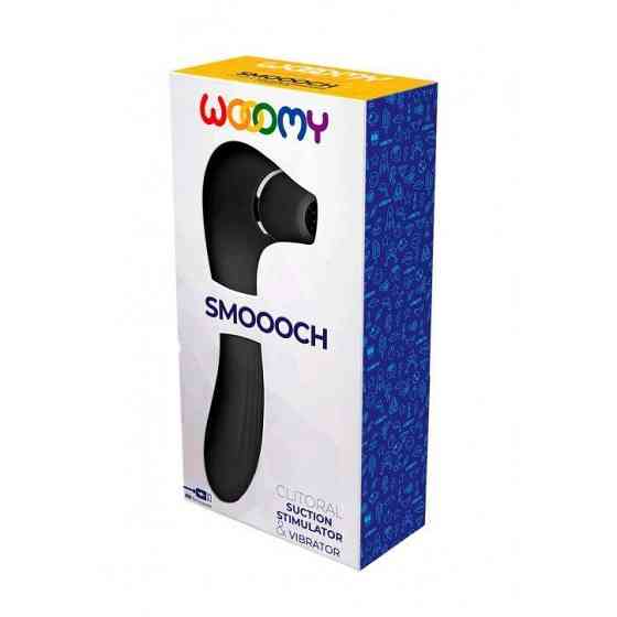 Вакуумный стимулятор с вибрацией Wooomy Smoooch Black Clitoral Suction & Vibration Sex Aura Киев