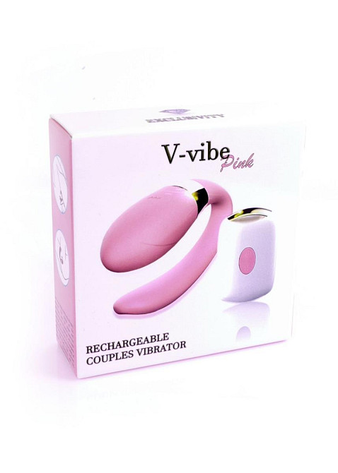Вібратор для пар - V-Vibe Pink, USB, 7 Function, Remote Control Sex Aura Київ - фото 8