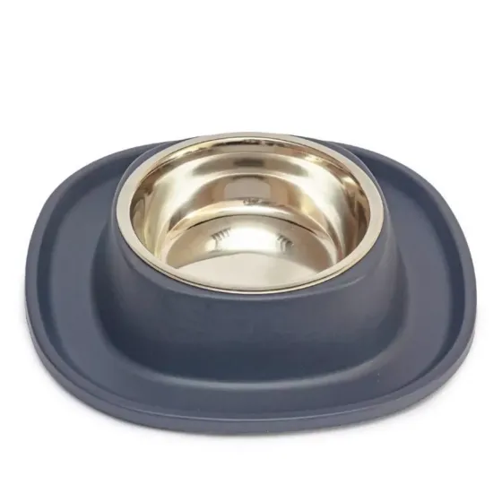 Миска металева Soft Touch з м'яким ковриком для собак та котів, розмір 28 x 28 x 5.5 см Київ