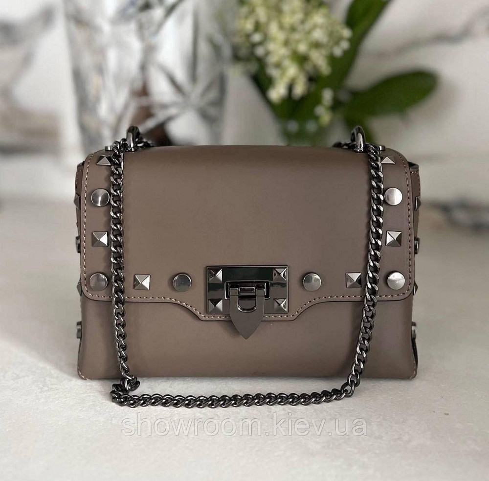 Жіноча сумка кроссбоді Vera Pelle (734) шкіряна тауп Київ - фото 5