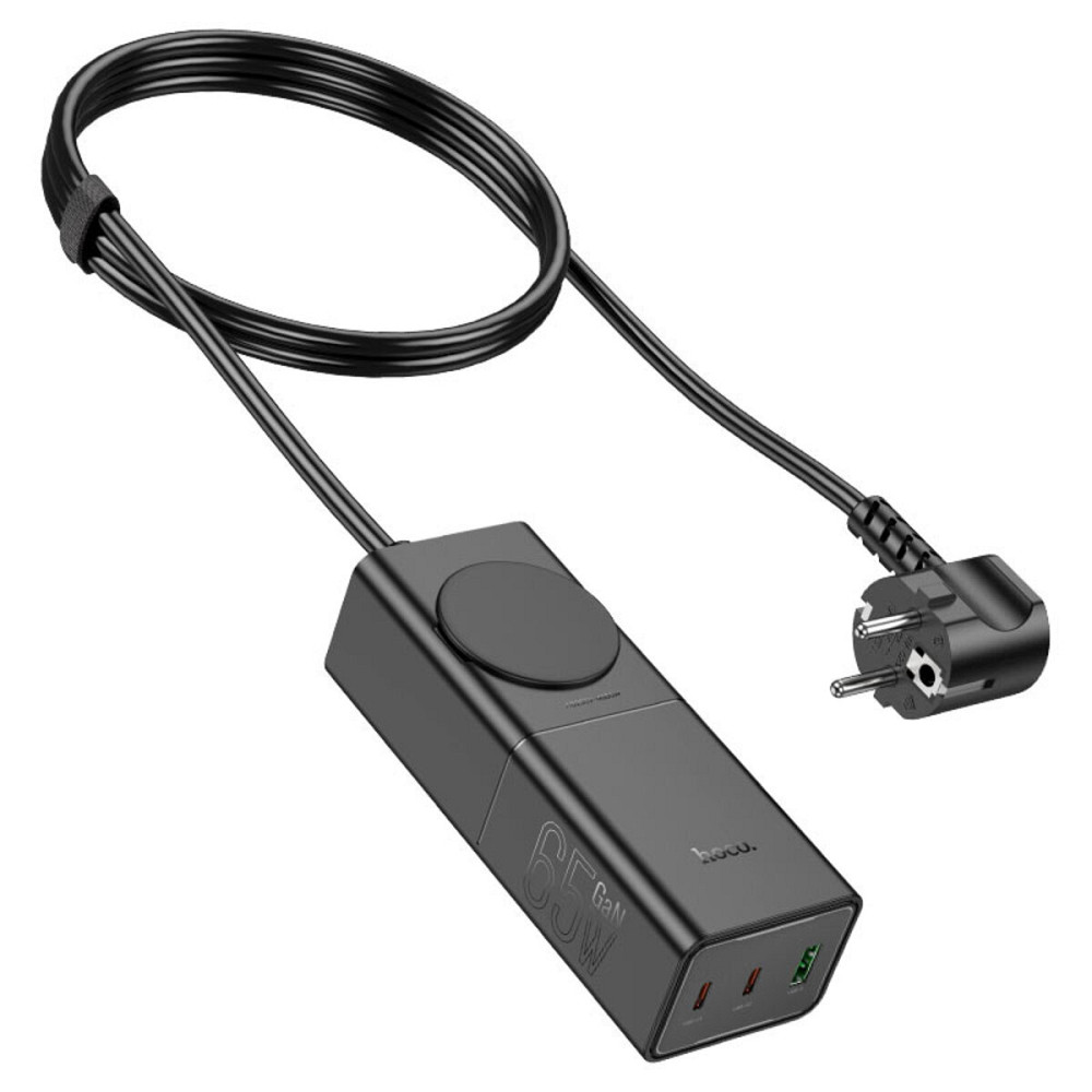 Мережевий зарядний пристрій Hoco NS4 Sharp PD65W(2C1A) desktop socket(EU/GER) Black (6942007617352) Київ - фото 5