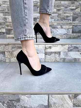 Comer Туфлі жіночі COMER чорні еко-замша каблук 10см 37р.-24см 39р.-25см (3344) Коломыя
