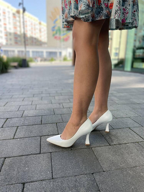 Loretta Туфлі жіночі LORETTA білі екошкіра каблук 8 см розміри 37-40 (B10-2) Коломыя - изображение 2