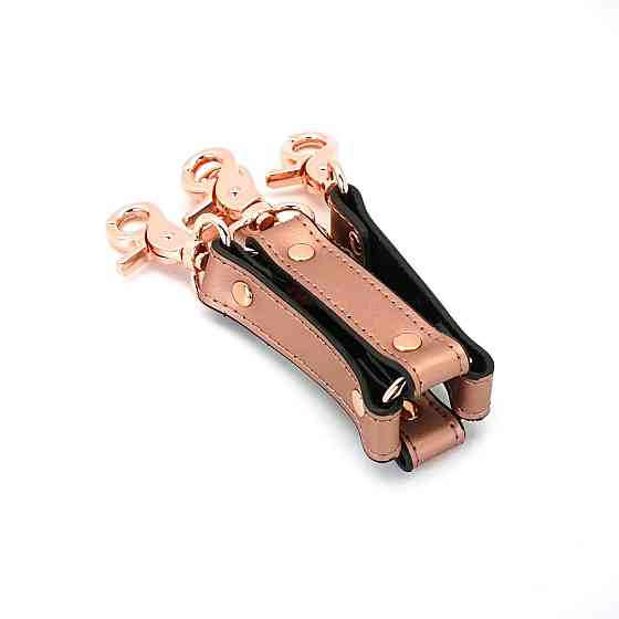 Хрестовина для фіксації Liebe Seele Rose Gold Memory Hog Tie, натуральна шкіра, рожеве золото Sex Aura Київ
