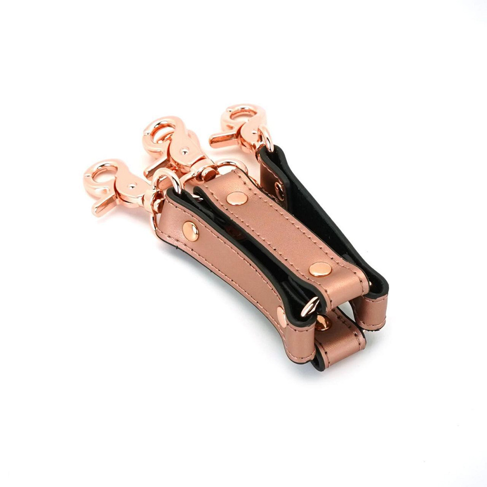 Хрестовина для фіксації Liebe Seele Rose Gold Memory Hog Tie, натуральна шкіра, рожеве золото Sex Aura Київ - фото 6