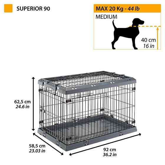 Складна клітина з дверцями для собак Ferplast Superrior 92 х 58 хв h 62,5 см - 90 Запоріжжя