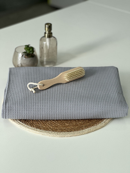 Вафельний рушник Ideal Textile 100х150 см 220 г/м2 (56861026) Сірий Чернівці - фото 1