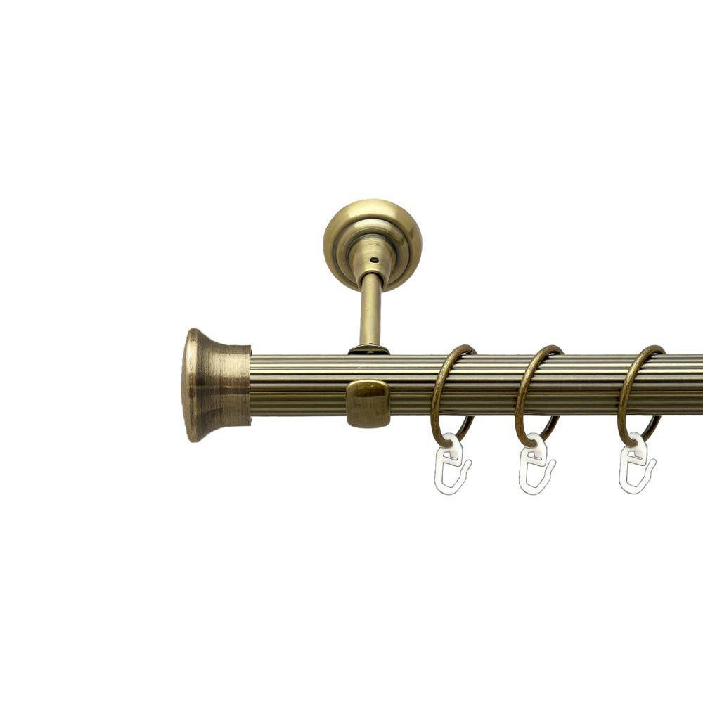 Карниз Orvit Дуо металевий однорядний відкритий рифлена труба кільце металеве Антик 25 мм 240 см (00-00017599) Львов - изображение 1