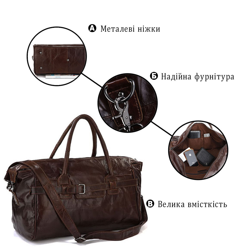 Сумка дорожня коричнева (Vintage) Київ - фото 1