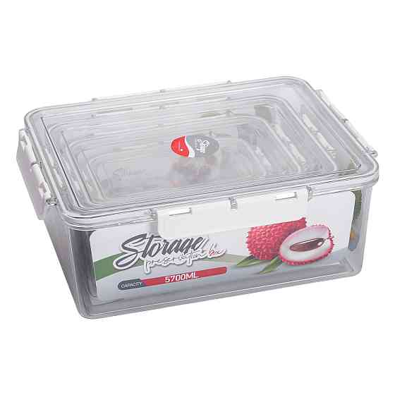 Yiwu Набір контейнерів для їжі 0.7/1.7/3.3/5.7 л 4 шт з кришками на засувках HP-27-5 Киев