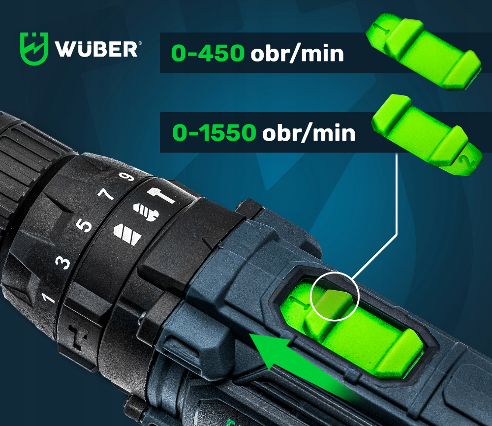 Аккумуляторный шуруповерт Wuber 20В +2 батареи (Польша) Киев - изображение 3