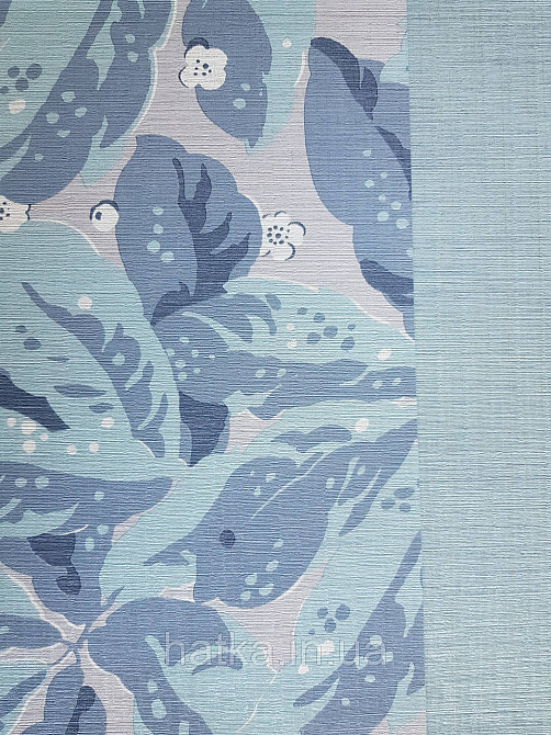 Шпалери флізелінові еко Casadeco Five o'clock 0.53х10 листя великі квіти блакитні, сірі на бежевому під тканина Київ - фото 3