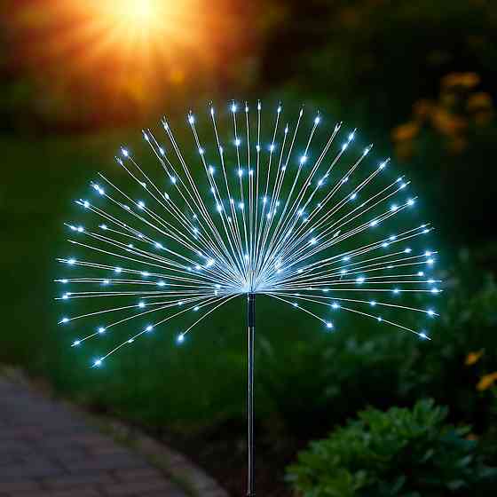 2 шт Садовий світильник Феєрверк на сонячній батареї 90LED,95см,Біле світло SBR Київ