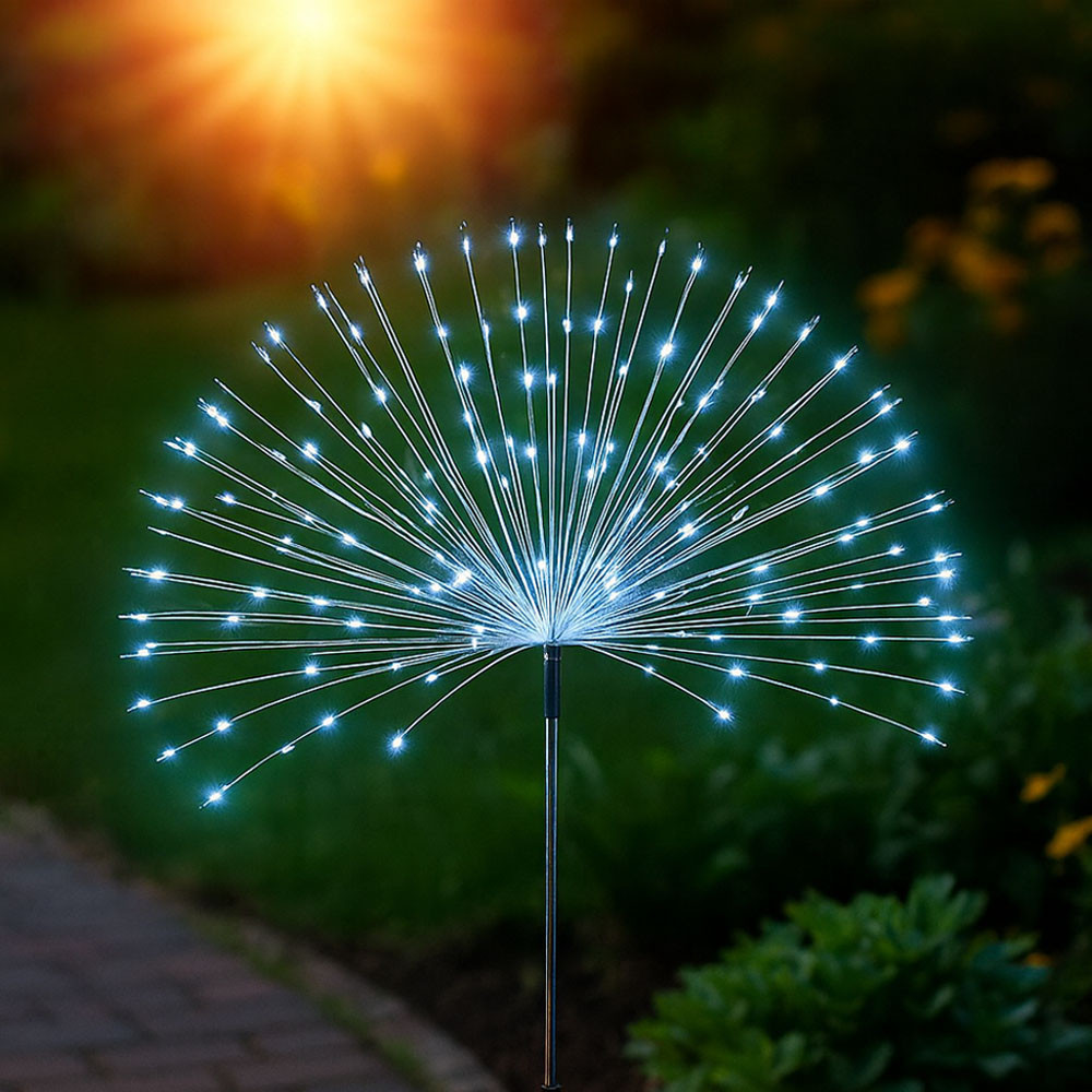 2 шт Садовий світильник Феєрверк на сонячній батареї 90LED,95см,Біле світло SBR Київ - фото 5