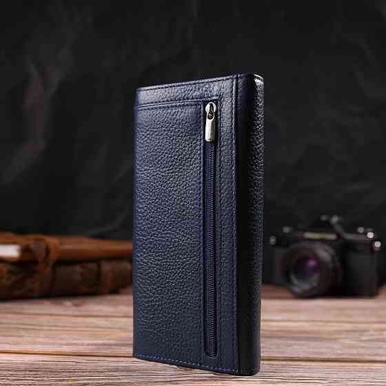 Женский стильный кошелек с удобным функционалом кожаный CANPELLINI 21725 Синий Киев