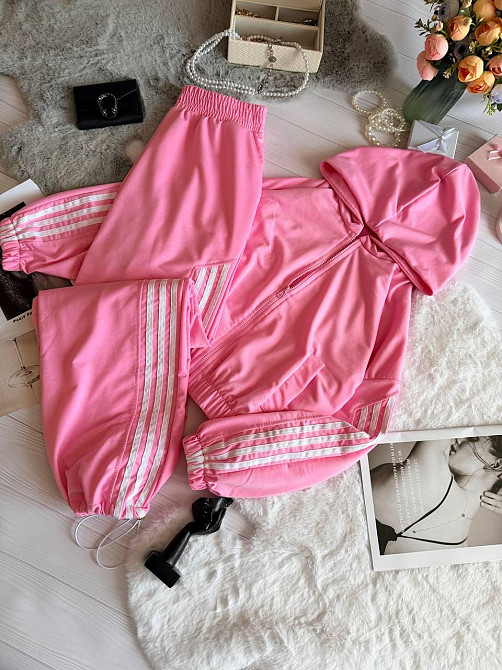 Жіночий стильний повсякденний костюм-двійка якісна двонитка Рожевий, 46/48 Одеса - фото 2