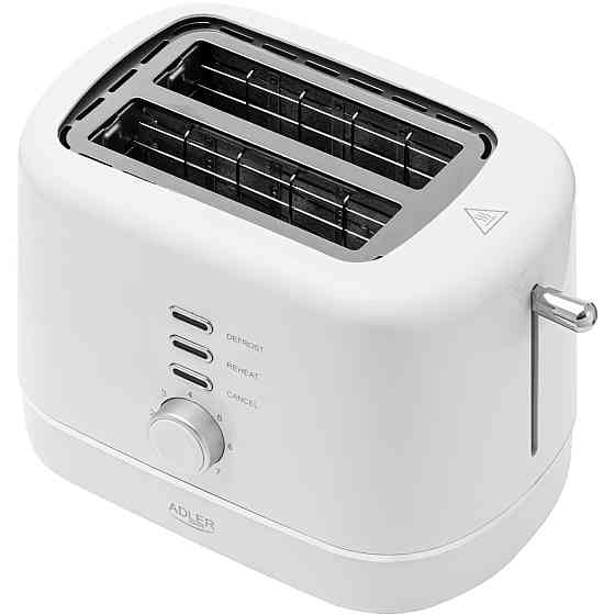 Тостер Adler AD 3224 white 850Вт/ 2 відділення/7 режимів підсмажування/розморожування/підігрів булок Вінниця
